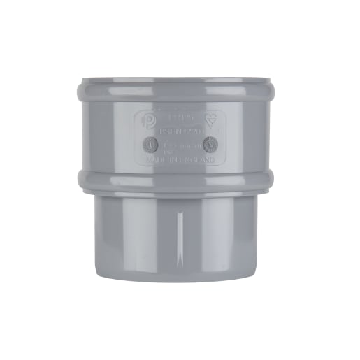 Polypipe Round Standard Downpipe Connector 68mm Grey RR125G