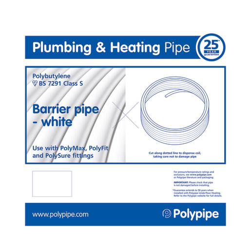 Polypipe PolyFit Barrier Pipe Coil 15mm x 50m White