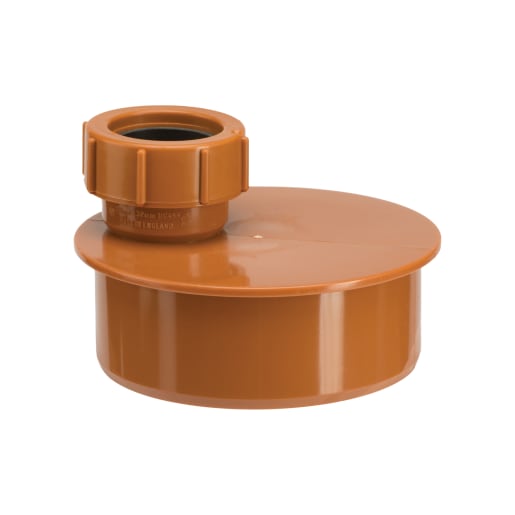 Polypipe Single Waste Pipe Adaptor 32 x 110mm Dia Terracotta Brown