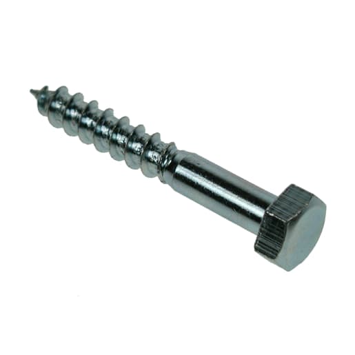 Coach Screws DIN 571 Hexagon Head M6 50mm L Bright Zinc Plated