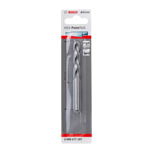 Bosch HSS PointTeQ Twist Drill Bit 93 x 6mm Chrome