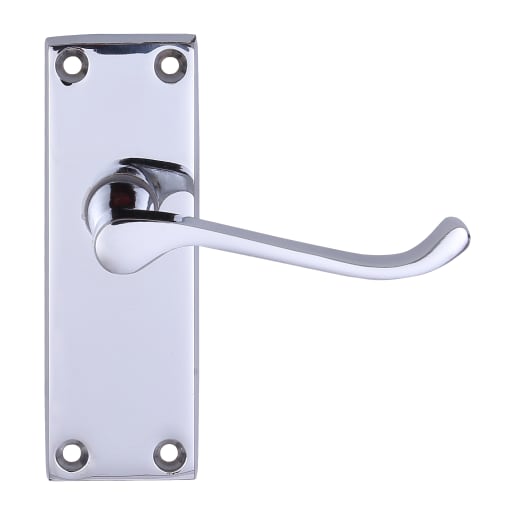 Victorian Scroll Latch Door Handle Chrome Plated