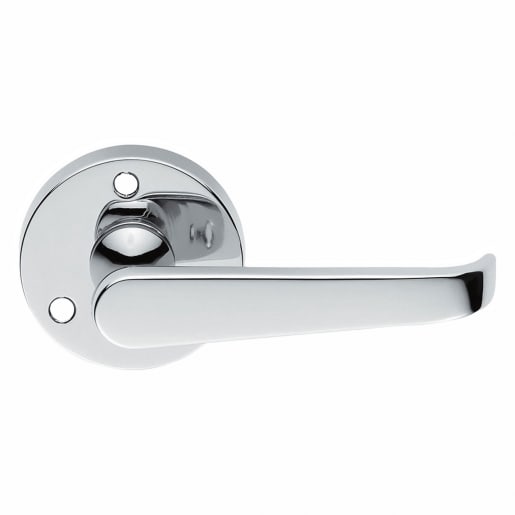 Victorian Lever On Rose Straight Handle Polished Chrome
