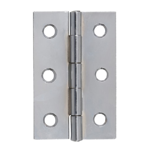 Light Butt Hinge 76 x 20mm Pack of 2 Chrome Plated