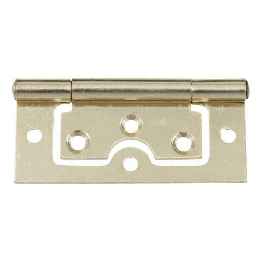 Flush Hinge 75 x 25mm Pack of 2 Electro Brassed