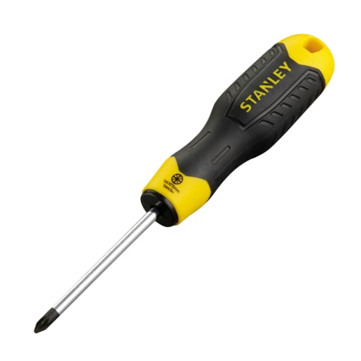 STANLEY Cushion Grip Screwdriver Pozidriv 75mm L Black/Yellow