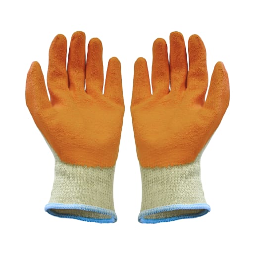 Scan Knitshell Latex Palm Gloves Large Orange Pack of 12