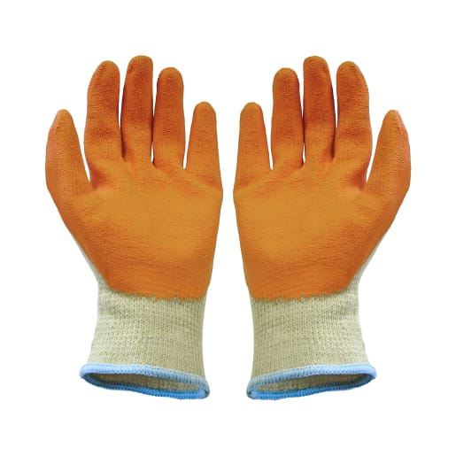 Scan Knitshell Latex Palm Gloves Large Orange Pack of 12