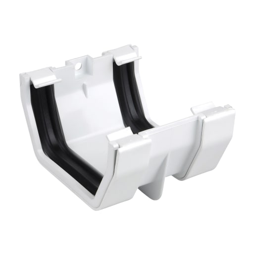 Osma SquareLine Gutter Jointing Bracket 100mm Dia White