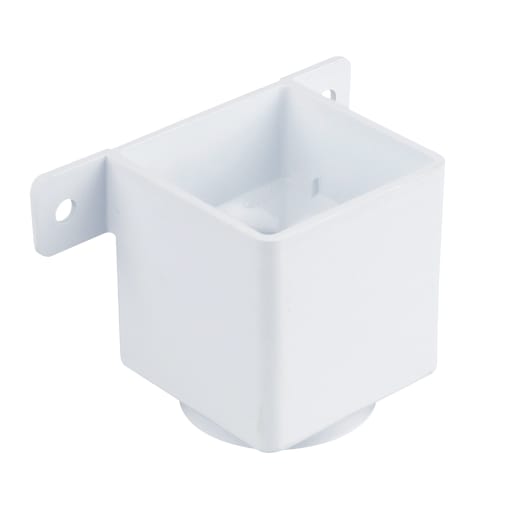 Osma SquareLine Pipe Connector and Bracket 61mm Dia White