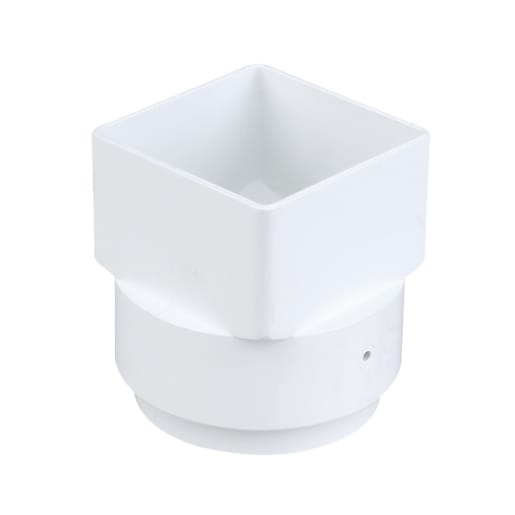 Osma SquareLine Outlet Adaptor-Square to Round 61mm Dia White