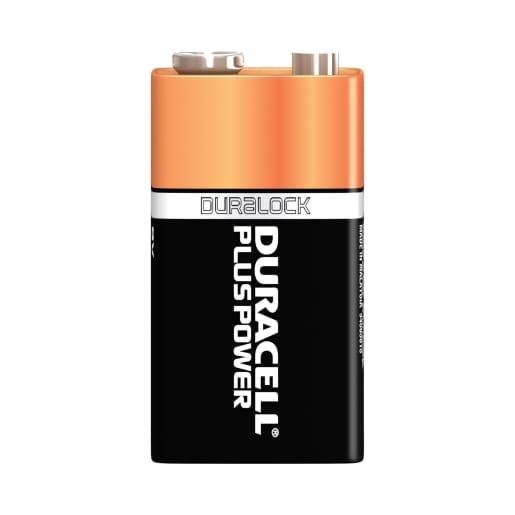 Duracell 9V Plus Power Alkaline Battery Black