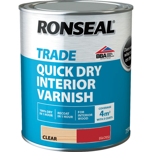 Ronseal Trade Quick Dry Interior Varnish 750ml Gloss