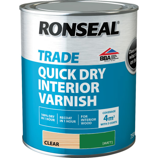 Ronseal Trade Quick Dry Interior Varnish 750ml Matt