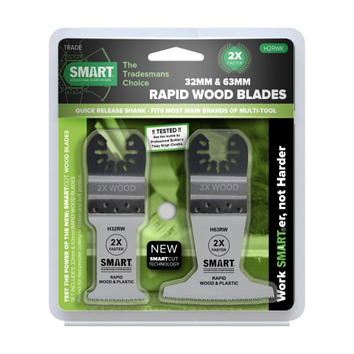 SMART Trade 2 Piece Rapid Wood Blade Set Chrome