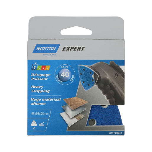 Norton Delta Sanding Sheets Punched 95 x 95mm Blue