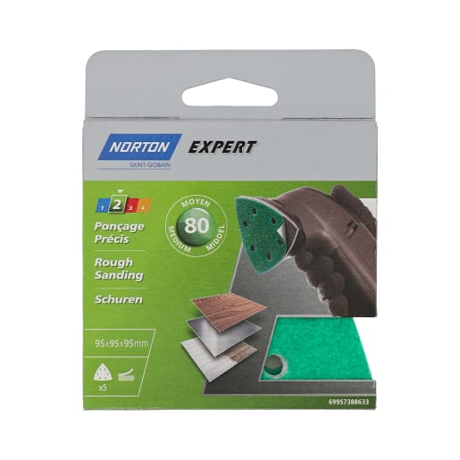 Norton Delta Sanding Sheets Punched 95 x 95mm Green