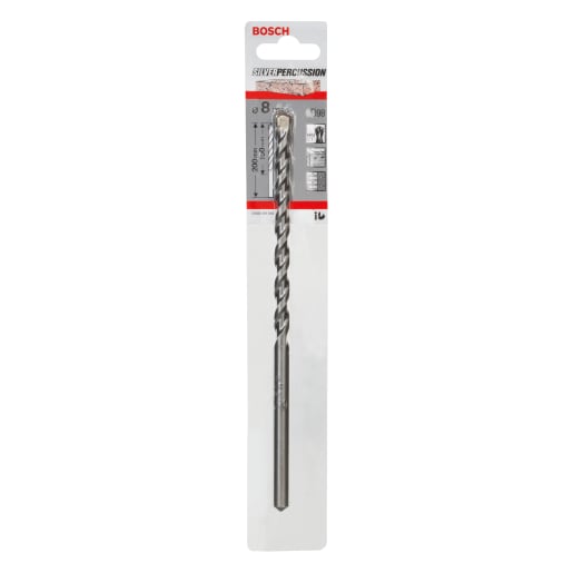 Bosch Drilling Percussion Bit 200 x 8mm Silver