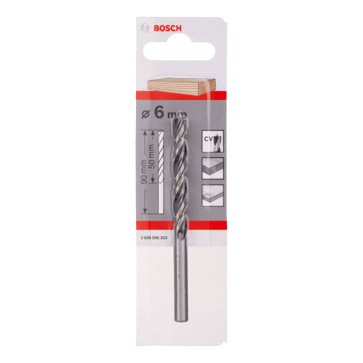 Bosch Brad Point Wood Drill Bit 6mm Black