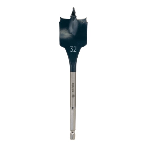 Bosch Self Cut Flat Hex Shank Wood Drill Bit 32mm Silver