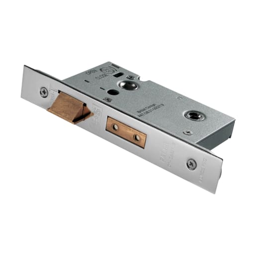 Eurospec Easi-T Architectural Bathroom Lock with 64mm Backset Satin Stainless Steel