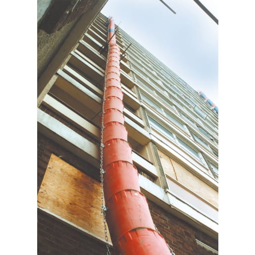 Red Rubbish Chute Funnel hire