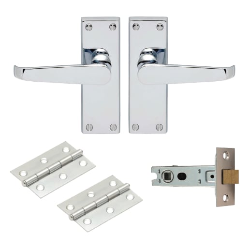 Carlisle Brass Victorian Straight Latch Pack Polished Chrome