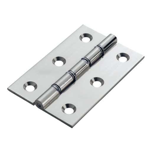 Carlisle Brass Double Steel Washered Butt Hinge 76mm Polished Chrome