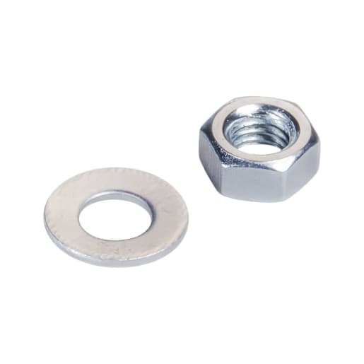 Rawlplug Hexagonal Nut & Washer M20 Zinc Plated Pack of 2