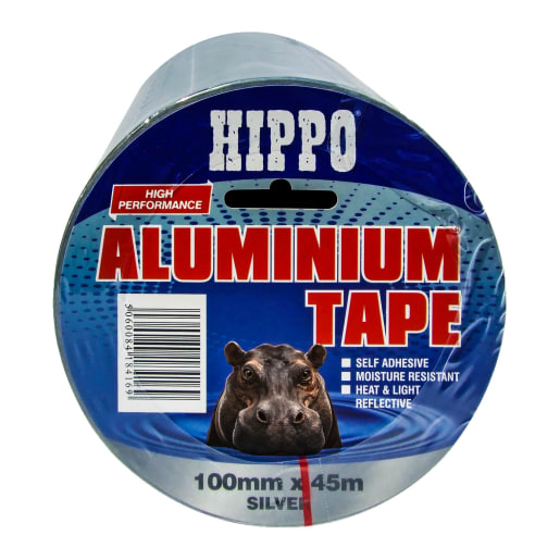 Hippo Aluminium Foil Tape 45m x 100mm Silver