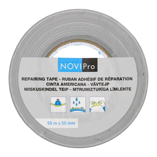 NOVIPro Cloth Tape 50m x 50mm Silver Pack of 2