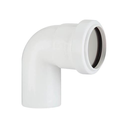 2 x 40mm Push Fit 91.25 Degree Swivel Bend White Pipe Water Plumbing Waste 