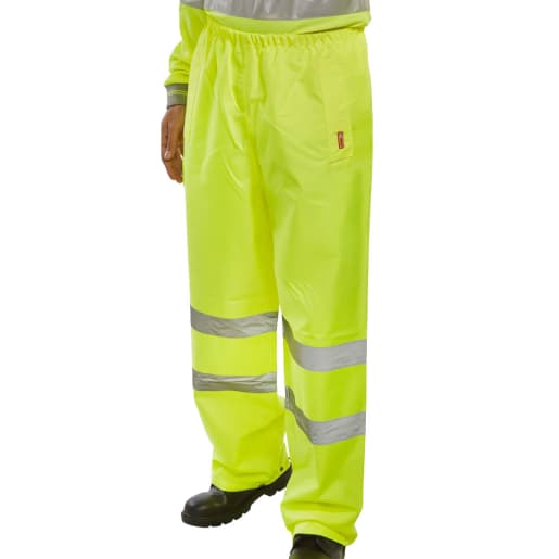 B-Seen Hi-Vis Traffic Trousers Large Saturn Yellow