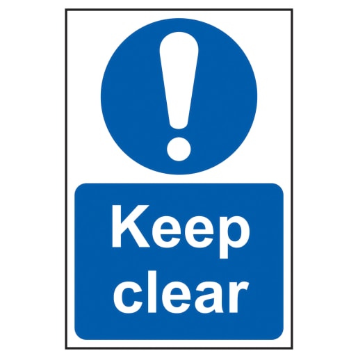 Keep Clear' Sign, Self-Adhesive Semi Rigid PVC 200mm x 300mm
