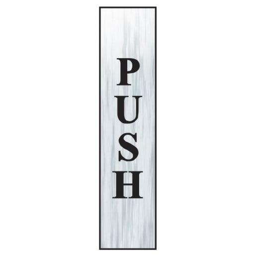 Push Vertical' Sign BRS 220 x 60mm