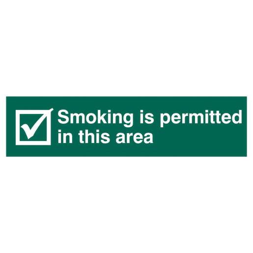 Smoking Is Permitted In This Area' Sign 200mm x 50mm