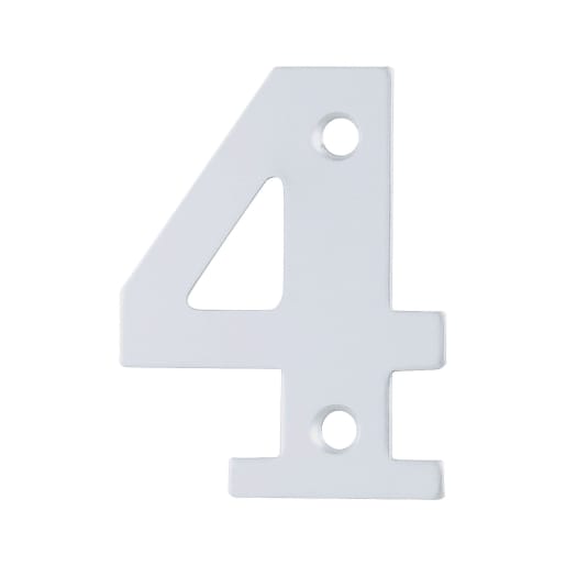 Arrone Face Fix '4' Numeral 50 x 22 x 1mm Satin Anodised Aluminium AR140/4-SAA