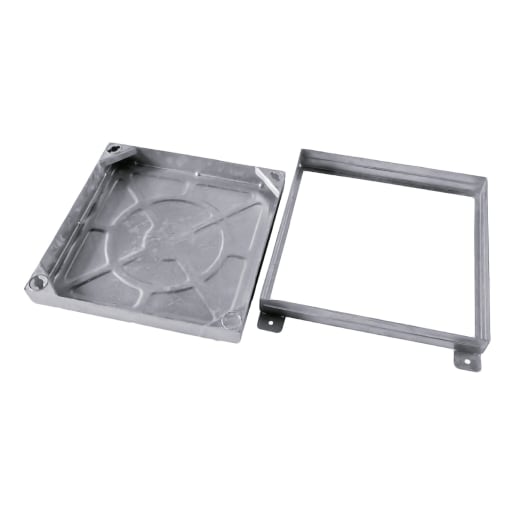 Wrekin Galvanised Mild Steel Recessed Pavior Manhole Tray 10T 80mm Silver