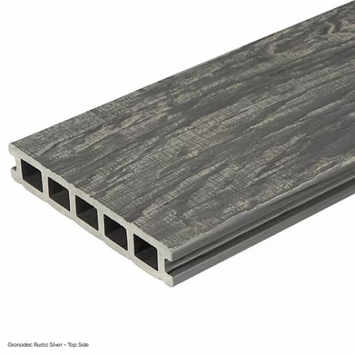 GRONODEC Rustic Silver Composite Decking Board 25 x 145 x 3660mm