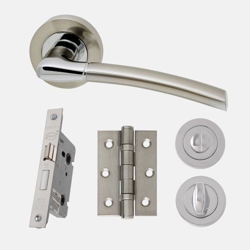 Mercury Privacy Door Handle Chrome & Nickel 