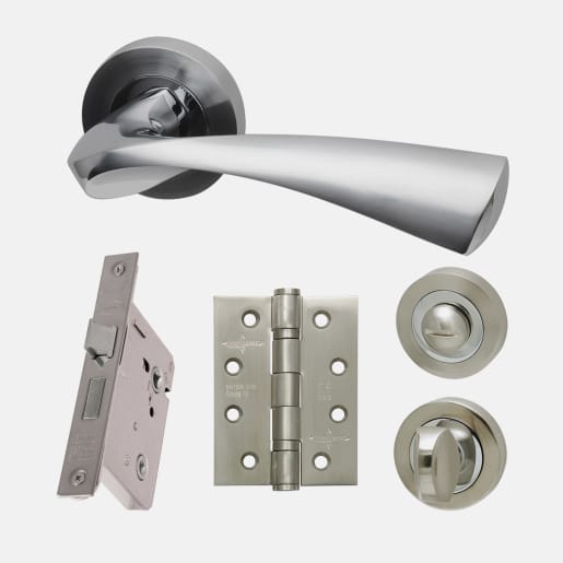 Pluto Privacy Door Handle Satin Chrome