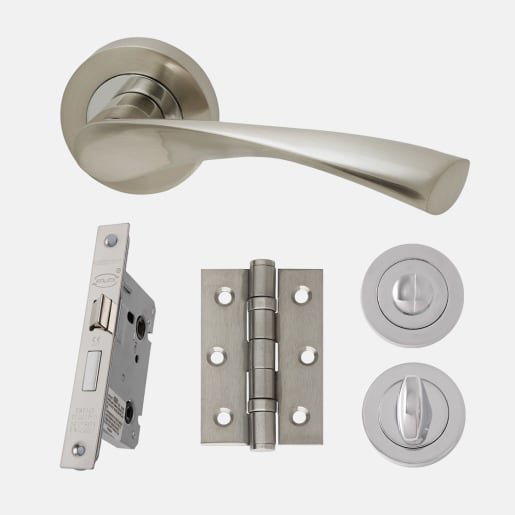 Solar Privacy Door Handle Chrome & Nickel 