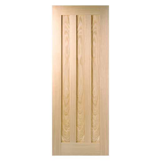 Idaho 3 Panel Unfinished Oak Door 726 x 2040mm