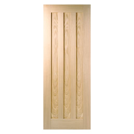 Idaho 3 Panel Unfinished Oak Door 762 x 1981mm