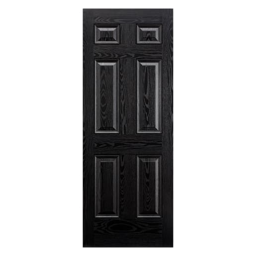 Colonial 6 Panel Prefinished Black Door 813 x 2032mm