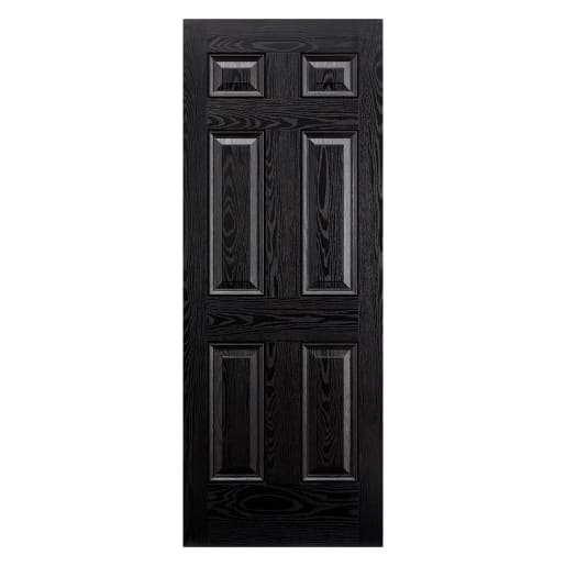 Colonial 6 Panel Prefinished Black Door 838 x 1981mm