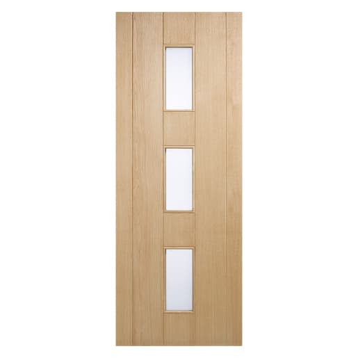 Copenhagen 3 Light Unfinished Oak Door 762 x 1981mm