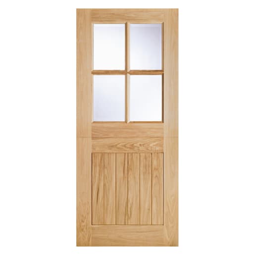 Cottage Stable 4 Light Unfinished Oak Door 762 x 1981mm