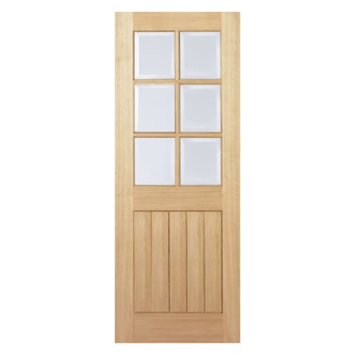 Mexicano 6 Light Unfinished Oak Door 838 x 1981mm