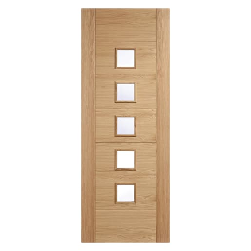 Carini 5 Light Unfinished Oak Door 826 x 2040mm